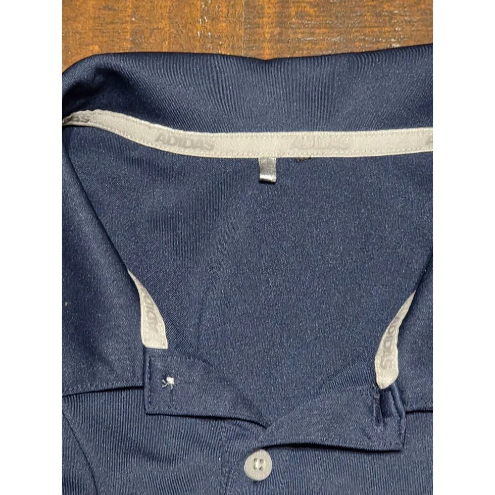 Adidas Long Sleeve Performance Polo Shirt Navy Blue